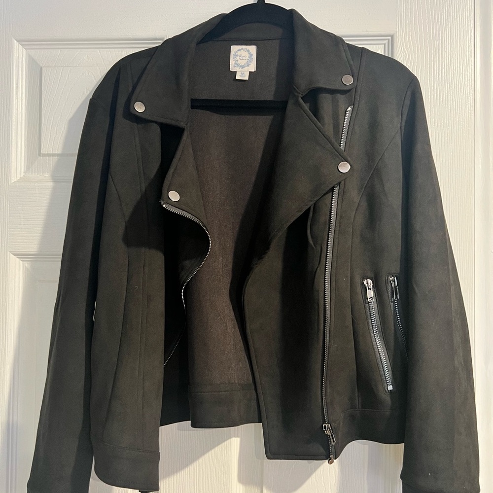 Blue Rain Black Leather Jacket